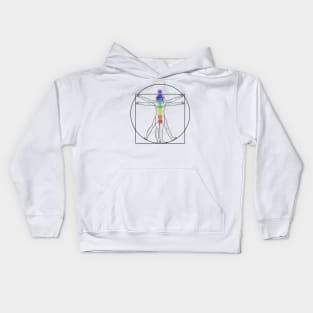 Vitruvian Man DaVinci Chakras Yoga Mediation Kids Hoodie